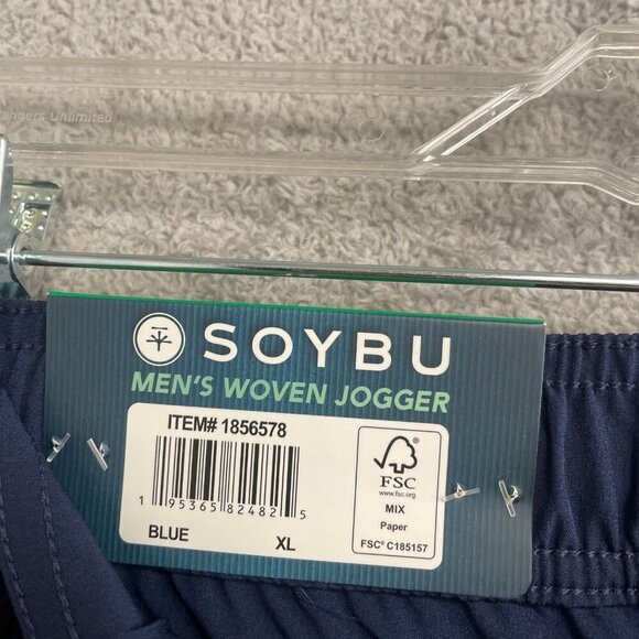 NEW Soybu Mens Woven Jogger XL Blue 4-Way Stretch Water Resistant - Picture 4 of 9